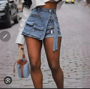 Stylish Blue Denim Jean Shorts